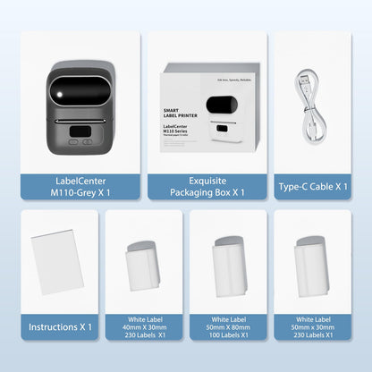 M110 Label Maker, Bluetooth Label Printer, Label Maker Machine, Thermal Label Printer for Small Business, Barcode, Logo, Clothing Jewellery Tag, Retail, Home, With 3 Roll of Labels